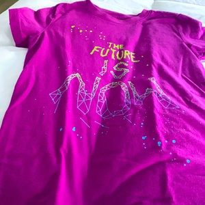 Purple shirt with really cool letters